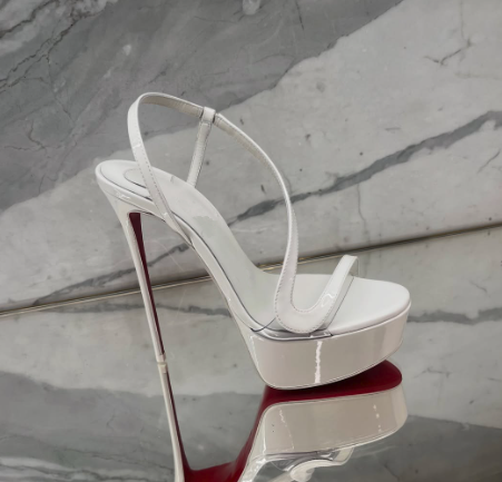 Casual Sandal Leather - Metallic leren plateau stiletto sandalen sexy