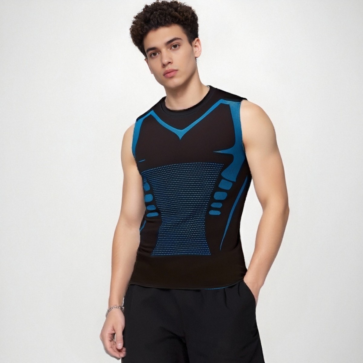 Tank Top Muscle - Compressietanktop Heren Gymshirt Mouwloos Sneldrogend Bedrukken