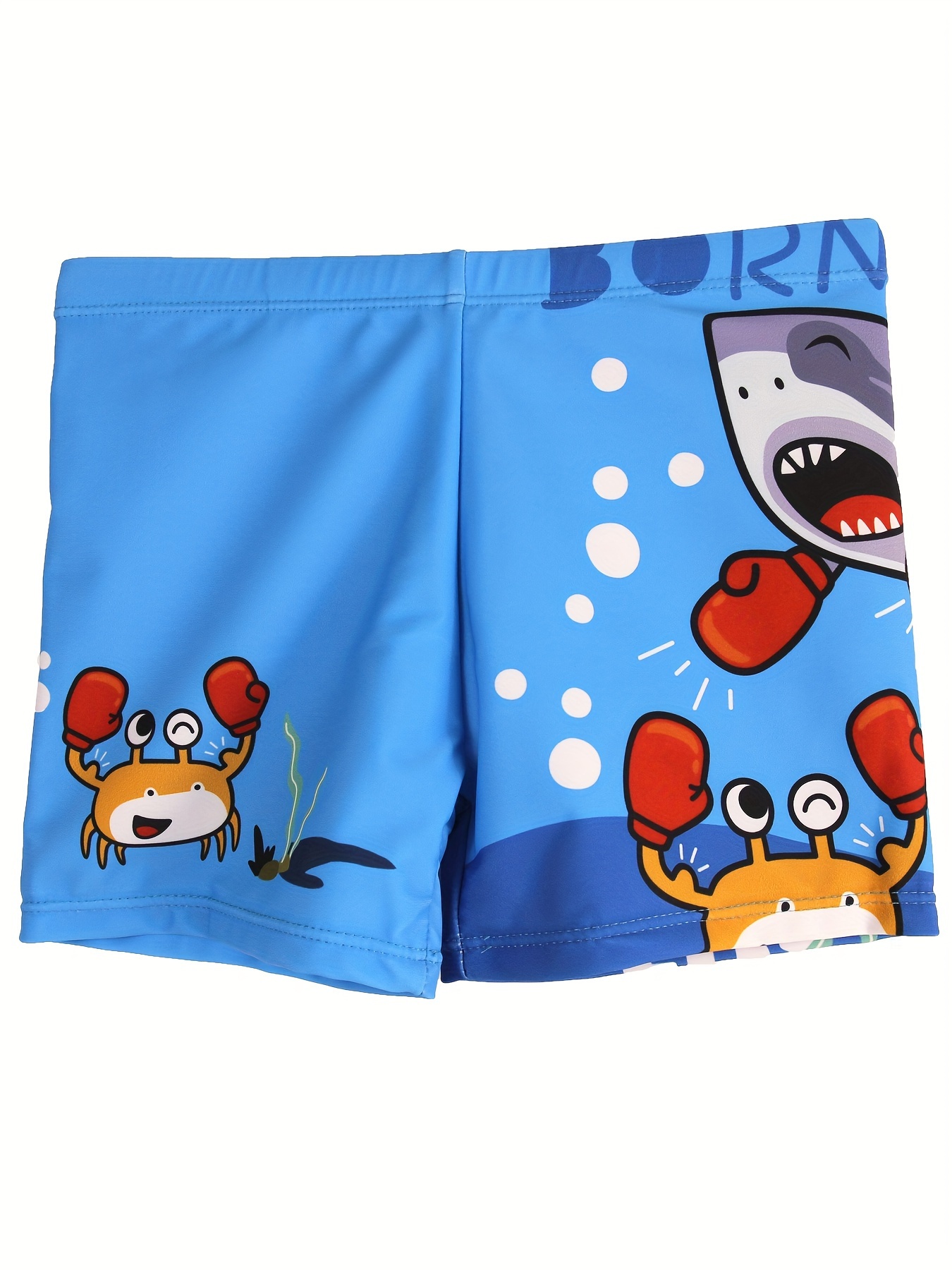 Swim Trunk Quick Dry - Cartoon Boks Krab En Haai Patroon