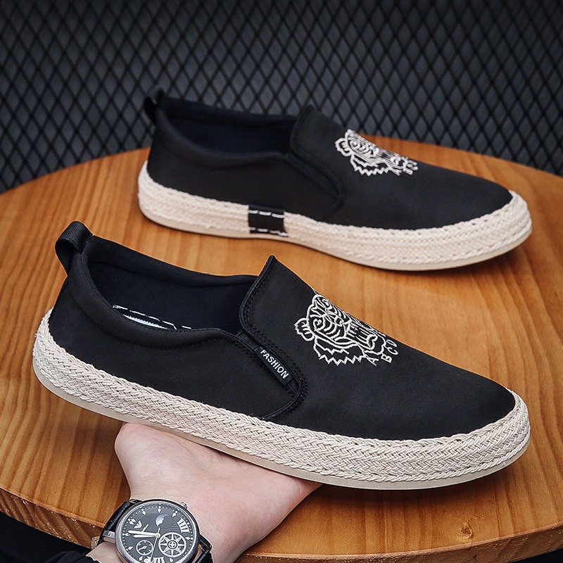 Zwart Ademende Schoenen Voor M - Espadrille Slip On recensie en prijs