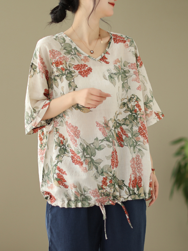 Zomer losse katoenen linnen pr - Short Linen Drawstring recensie en prijs