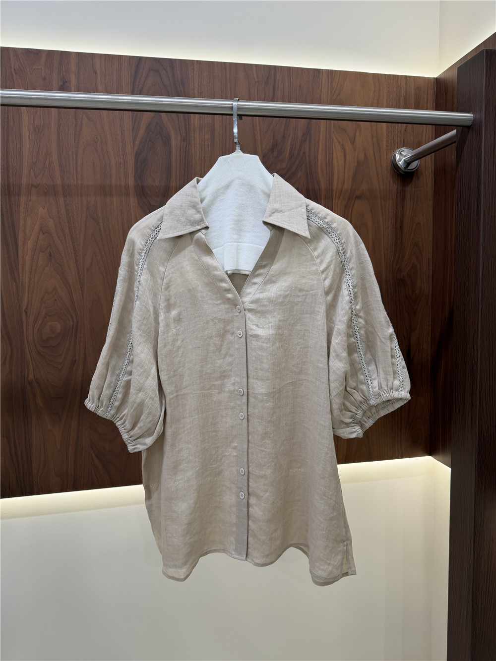 Dames korte mouwen blouse en w - Short Linen Drawstring recensie en prijs
