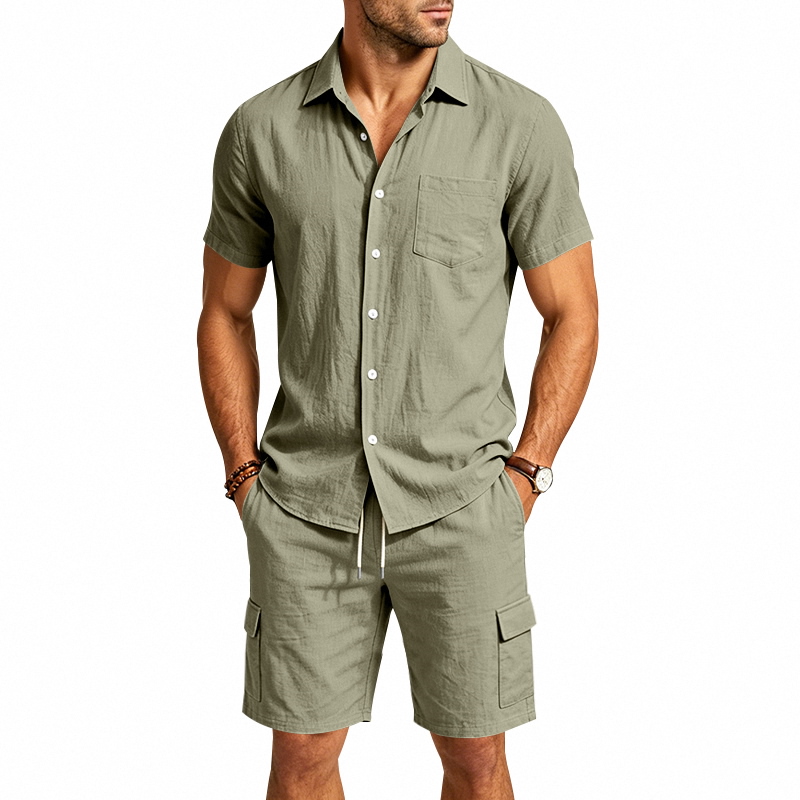Heren zomer Amerikaans linnen  - Short Linen Drawstring recensie en prijs